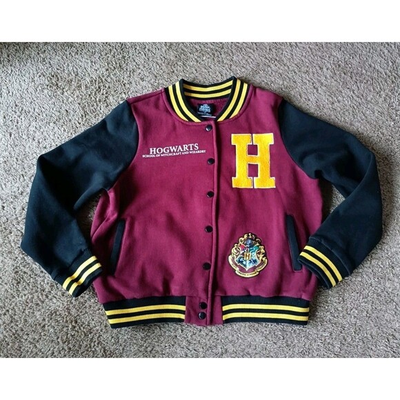 Wizarding World Of Harry Potter Jackets & Blazers - Harry Potter Varsity Jacket Women's Size Medium Burgundy Embroidered